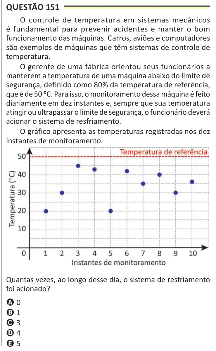 Questão 151 do ENEM 2025, aplicação de Belém, como saiu no caderno de prova