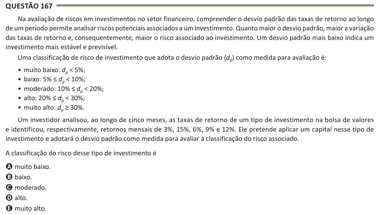 Questão 167 do ENEM 2025, aplicação de Belém, como saiu no caderno de prova