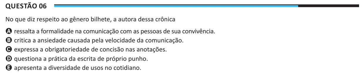 Questão 6 do ENEM 2025, aplicação regular, como saiu no caderno de prova