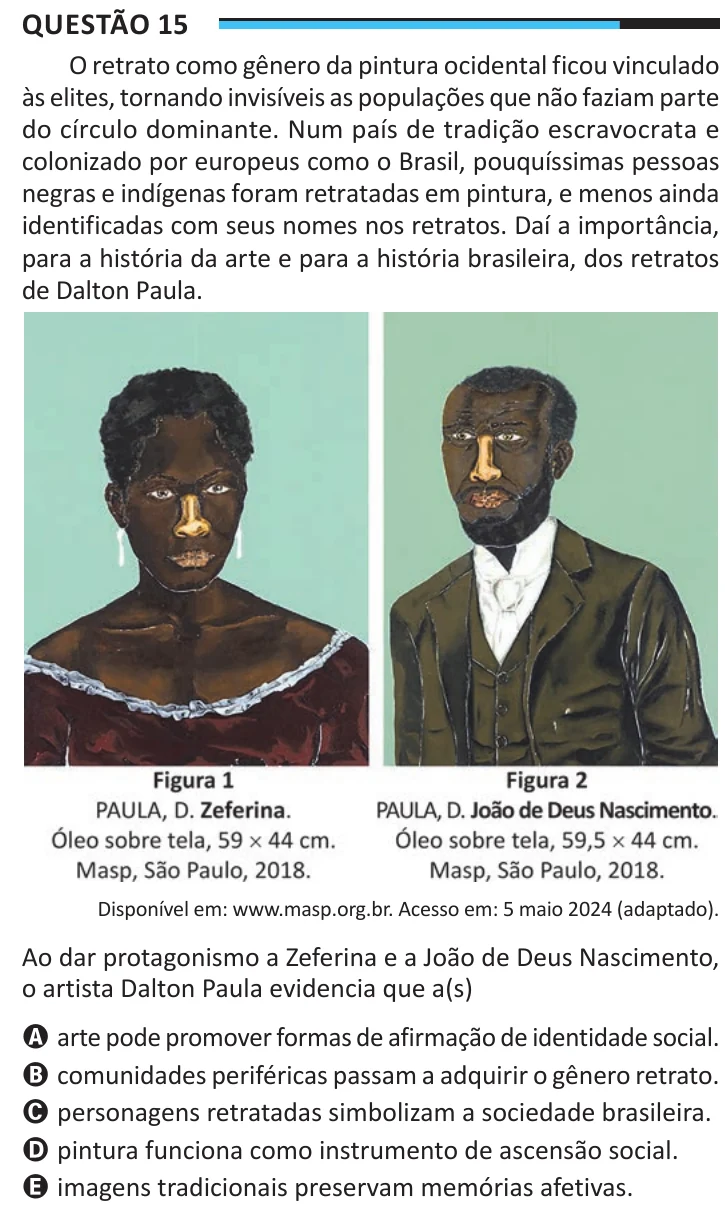 Questão 15 do ENEM 2025, aplicação regular, como saiu no caderno de prova