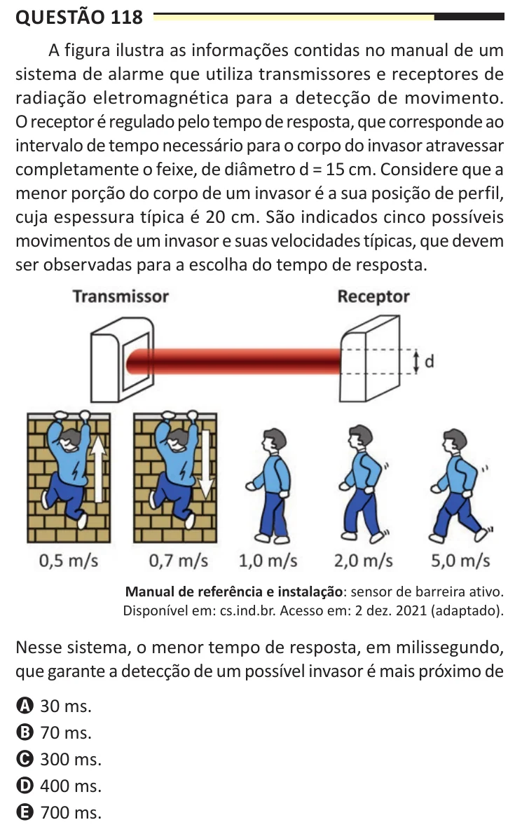 Questão 118 do ENEM 2025, aplicação regular, como saiu no caderno de prova