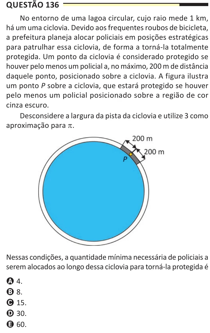 Questão 136 do ENEM 2025, aplicação regular, como saiu no caderno de prova