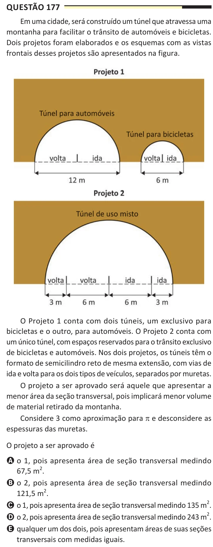 Questão 177 do ENEM 2025, aplicação regular, como saiu no caderno de prova