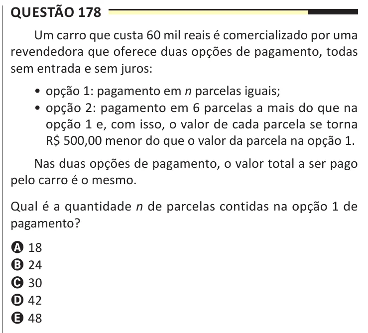 Questão 178 do ENEM 2025, aplicação regular, como saiu no caderno de prova