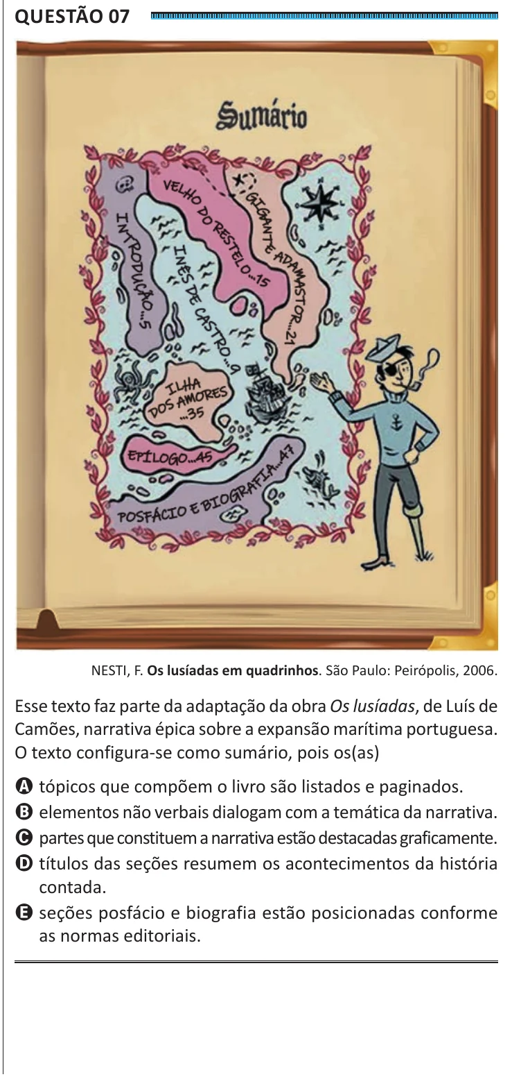 Questão 7 do ENEM 2025, segunda aplicação, como saiu no caderno de prova