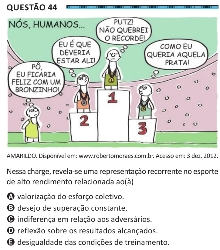 Questão 44 do ENEM 2025, segunda aplicação, como saiu no caderno de prova