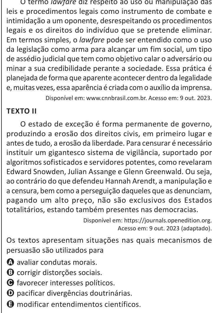 Questão 48 do ENEM 2025, segunda aplicação, como saiu no caderno de prova