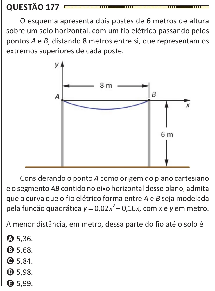 Questão 177 do ENEM 2025, segunda aplicação, como saiu no caderno de prova