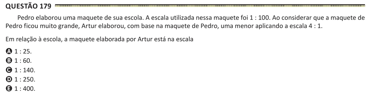 Questão 179 do ENEM 2025, segunda aplicação, como saiu no caderno de prova